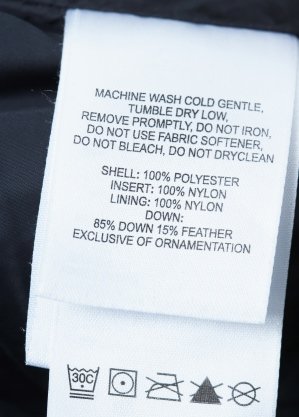 símbolos das etiquetas de roupas
