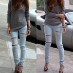 Para se inspirar: jeans rasgados mais tricô!